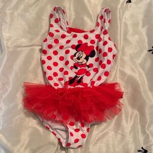 Disney Minnie Girls Light Pink & Hot Pink Logo Top